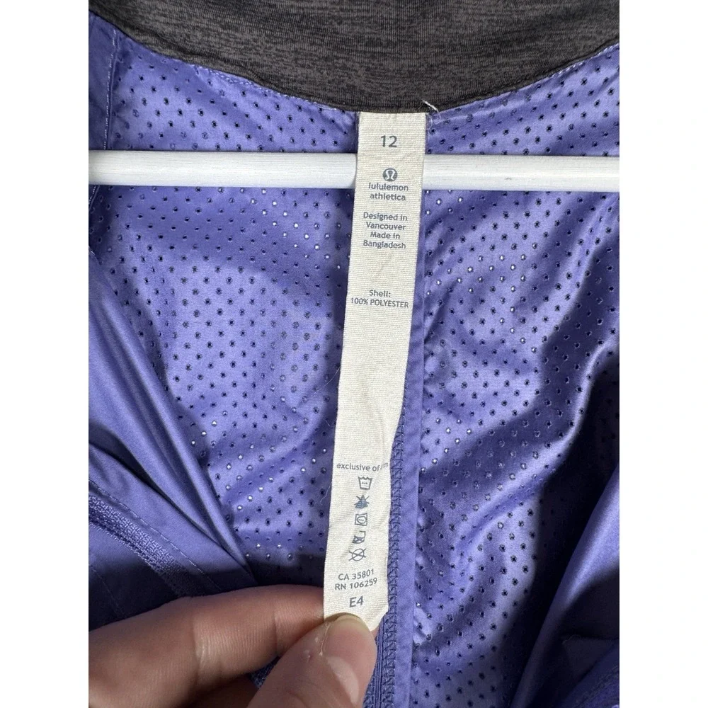 LULULEMON Run Essential Windbreaker Jacket Full Zip Persian Purple - Women's 12